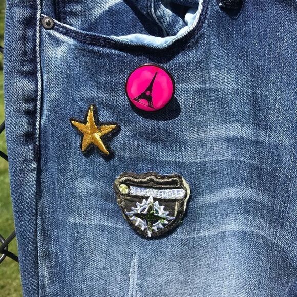 Rocks & Indigo hi-rise skinny jeans with  patches - Picture 8 of 11